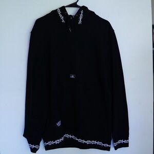 Black Hoodie with White Accents